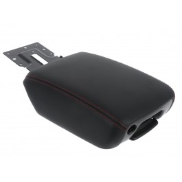 Mopar Center Console Armrest Black Leather & Red Stitching Rubicon
