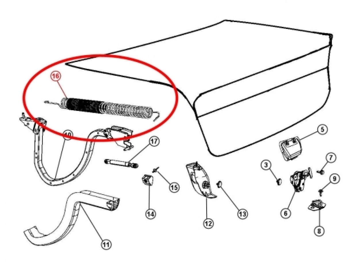 Mopar Rear Spoiler Deck Lid Struts - 55113715AD-X2 | Mopar Genuine Parts