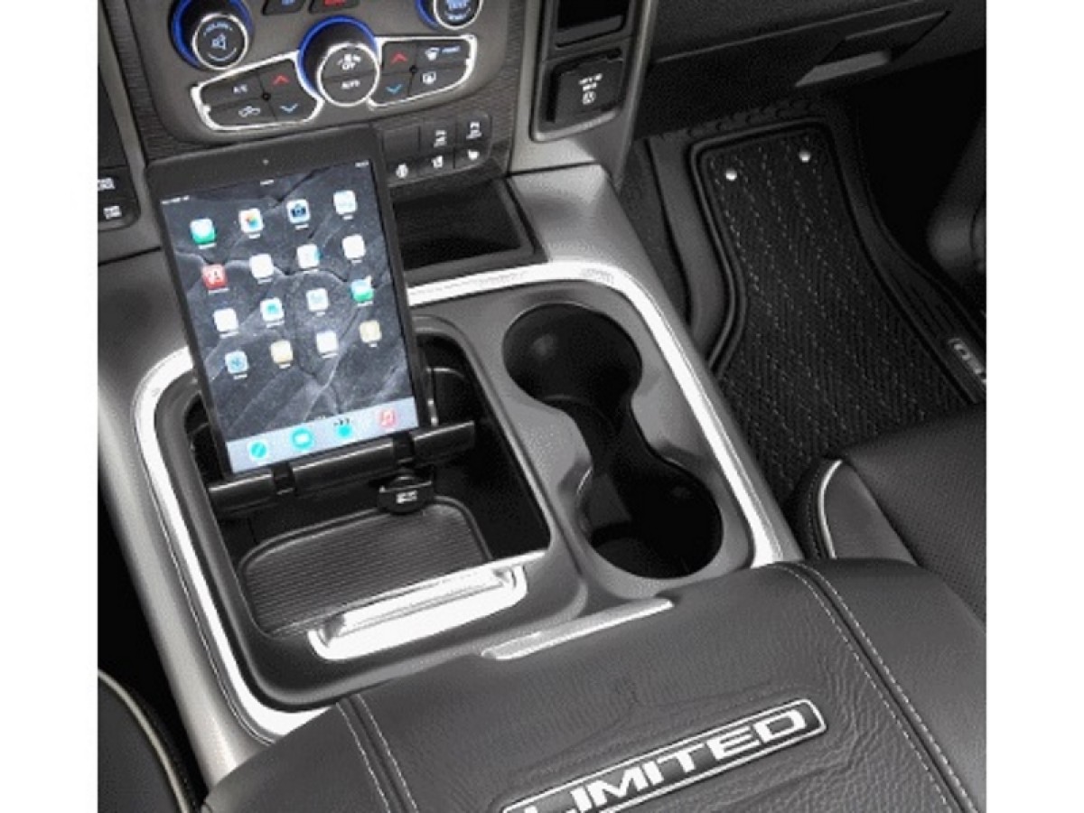 G909899　コンソール Mopar Console Tray Upgrade Silver W/ Black Wood - 5VC941Z6AB
