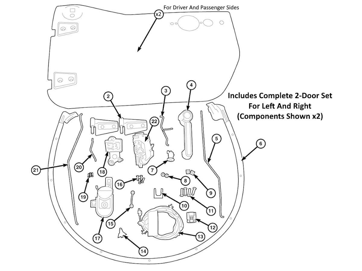 Mopar Half Door Panel Kit Front - JKHALFDOORKITFR | Mopar Genuine