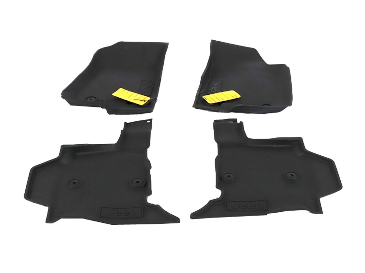 Mopar Rubber Floor Mats With Black Jeep Logo For 4XE - 7LT62TX7AA