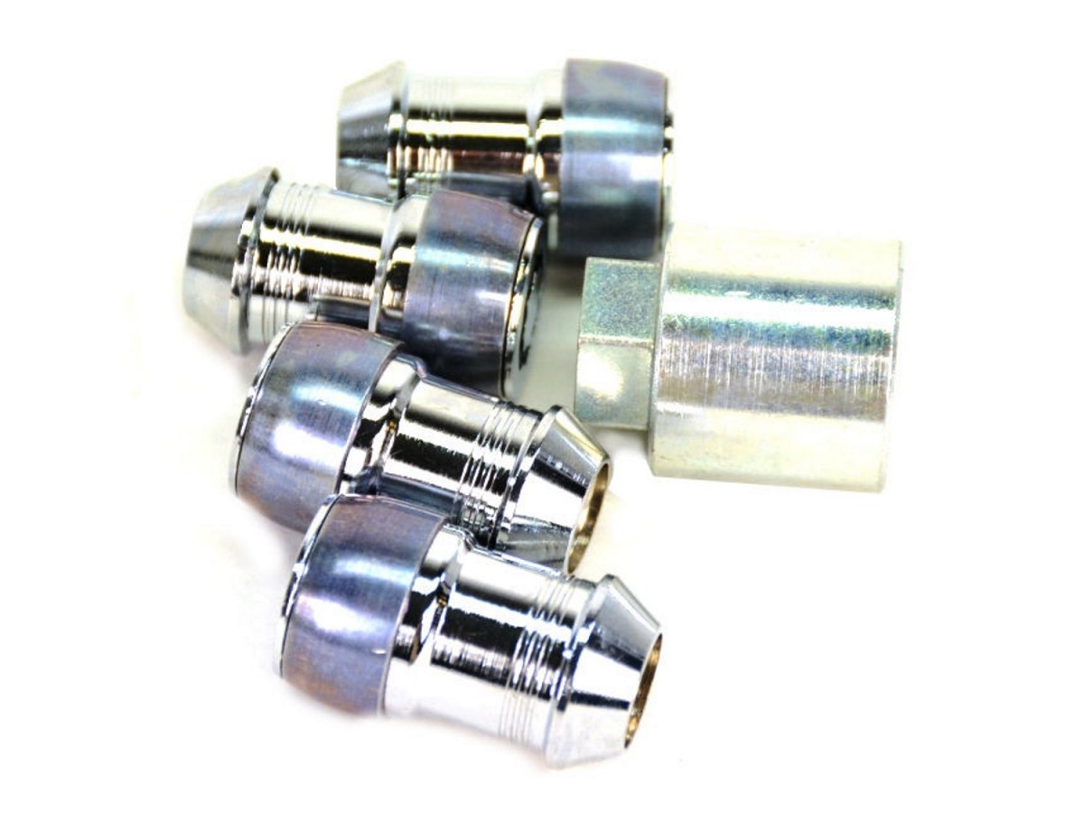 Genuine Mopar Chrome Wheel Locks Kit Of Four With Key For Exposed Lugs 82212564AA Mopar