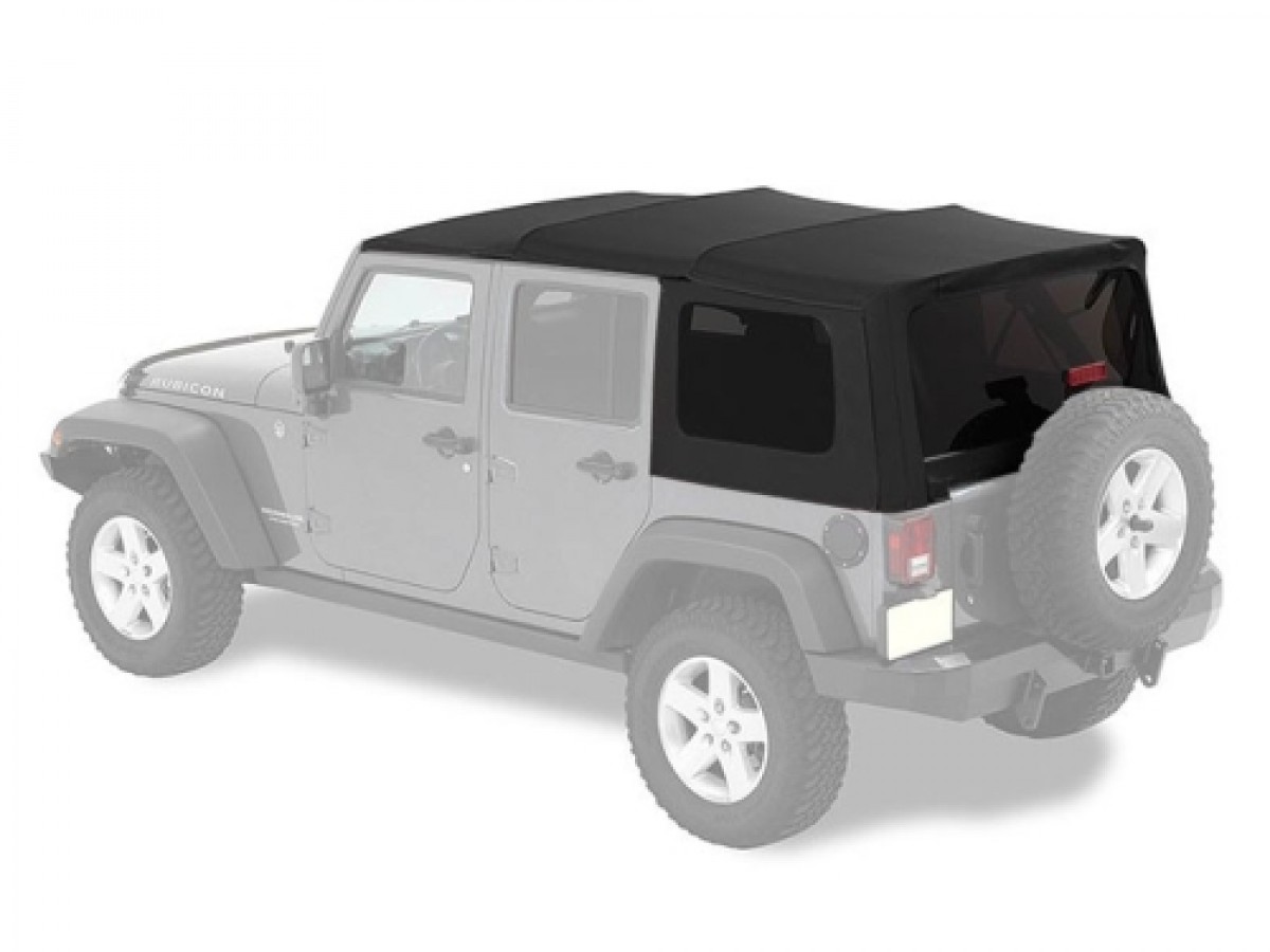【美品】Jeep JK Wrangler MOPAR 純正幌4ドア用 Mopar Soft Top 4 Door Black Premium Sunrider Design - 82213652