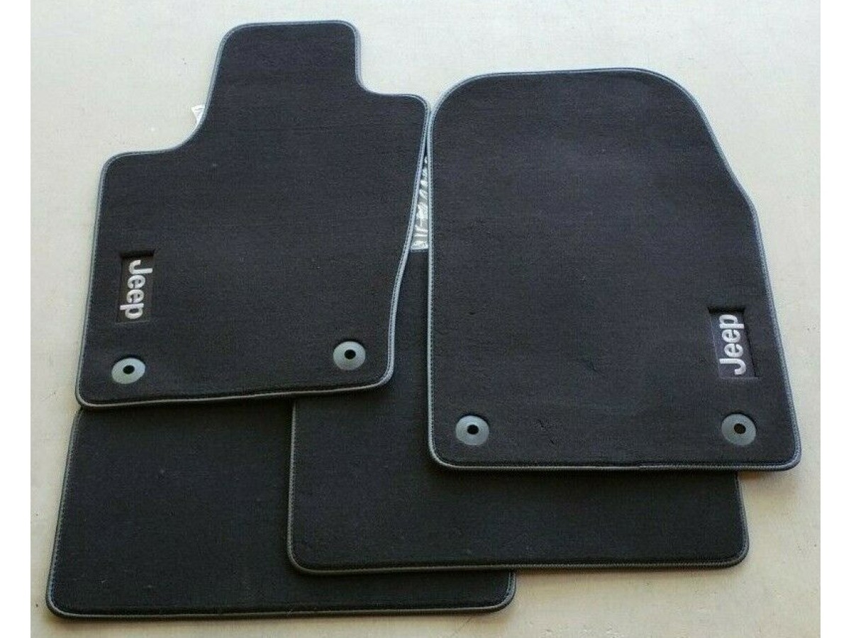 Mopar Carpet Mats Black For Front And Rear With Jeep Logo
