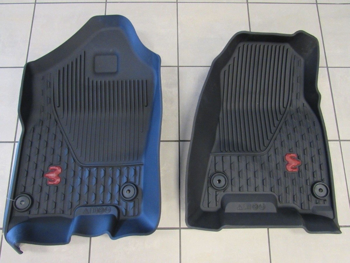 Mopar All-Weather Slush Mats Quad Cab Black Rebel With Red Ram's
