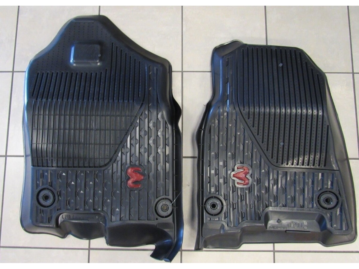 Mopar All-Weather Slush Mats Quad Cab Black Rebel With Red Ram's