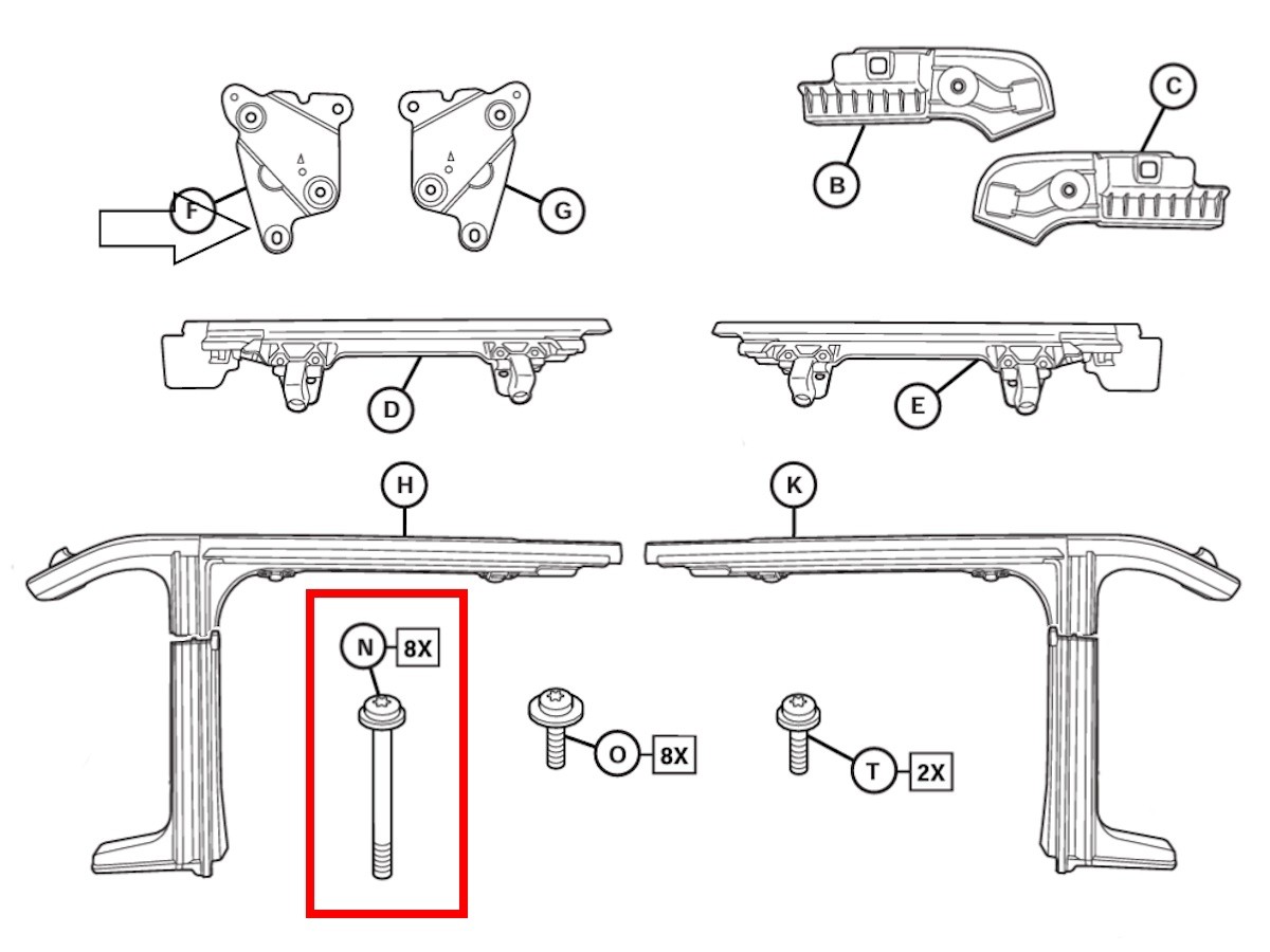 Mopar Soft Top Door Frame Bolt Torx Head - 6512163AA | Mopar